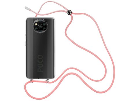Funda cristal con Cordón rosa para Xiaomi Poco X3 Pro