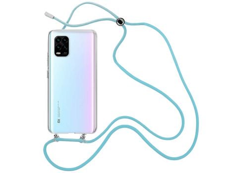 Funda cristal con Cordón azul para Xiaomi Mi 10 Lite