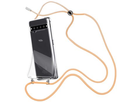 Funda cristal con Cordón Naranja para TCL 10 Pro