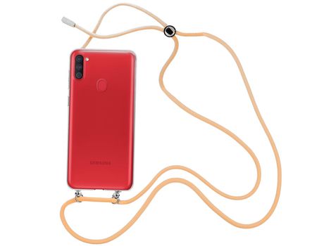 Funda cristal con Cordón Naranja para Samsung Galaxy M11