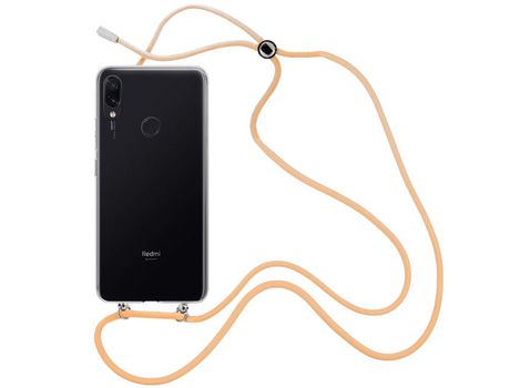 Funda cristal con Cordón Naranja para Xiaomi Redmi Note 7