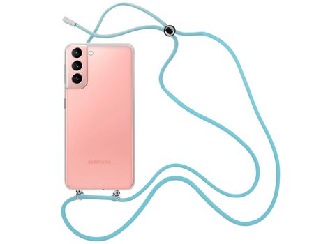 Funda cristal con Cordón azul para Samsung Galaxy S22 Plus