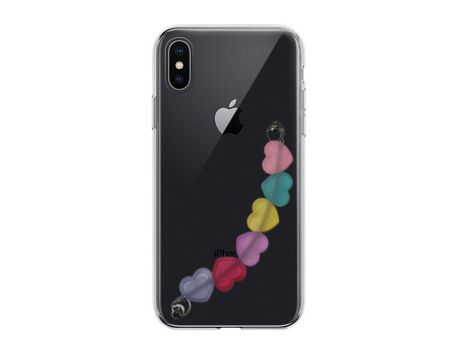 Funda cristal con Soporte Corazones para iPhone XS