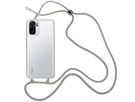 Funda cristal con Cordón Gris para Xiaomi Redmi Note 10
