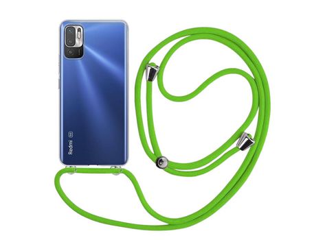 Funda cristal con Cordón verde para Xiaomi Redmi Note 10 5G