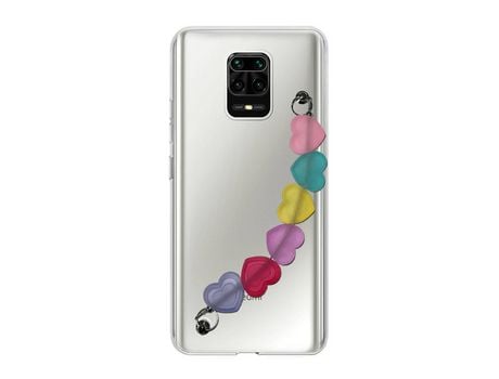 Funda cristal con Soporte Corazones para Xiaomi Redmi Note 9 Pro