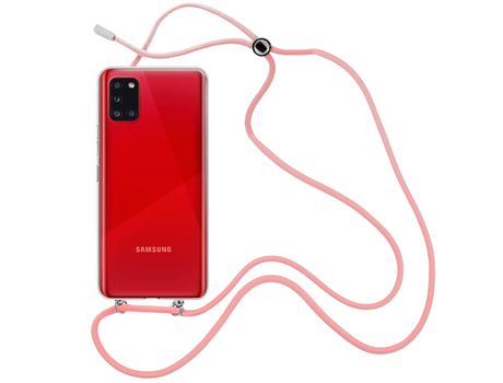 Funda cristal con Cordón rosa para Samsung Galaxy A31