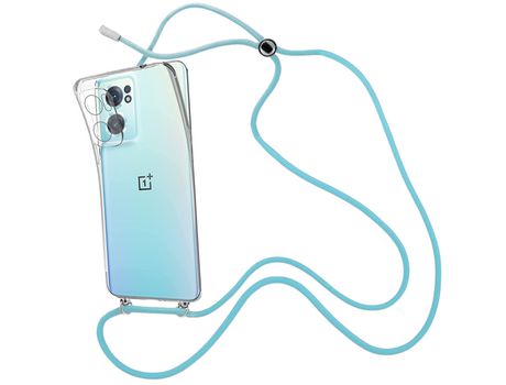Funda cristal con Cordón azul para Oneplus Nord CE 2 5G