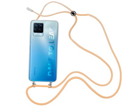 Funda cristal con Cordón Naranja para Realme 8 Pro