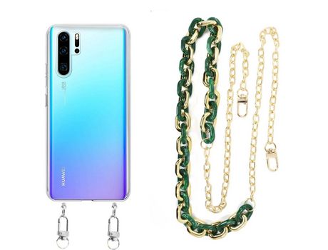 Funda cristal con Cordón Cadena Negro para Xiaomi Redmi Note 9 Pro Max