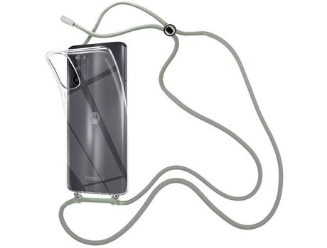 Funda cristal con Cordón Gris para Motorola Moto G52