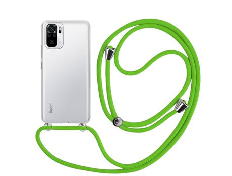 Funda cristal con Cordón verde para Xiaomi Redmi Note 10