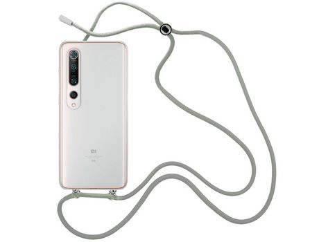Funda cristal con Cordón Gris para Xiaomi Mi 10 Pro