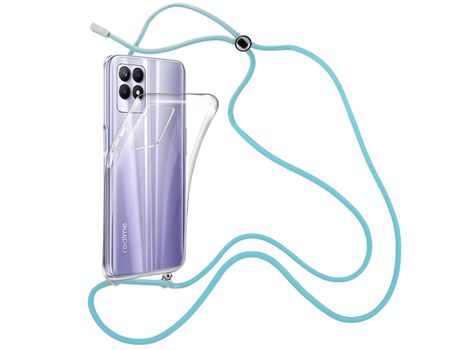 Funda cristal con Cordón azul para Realme Narzo 50