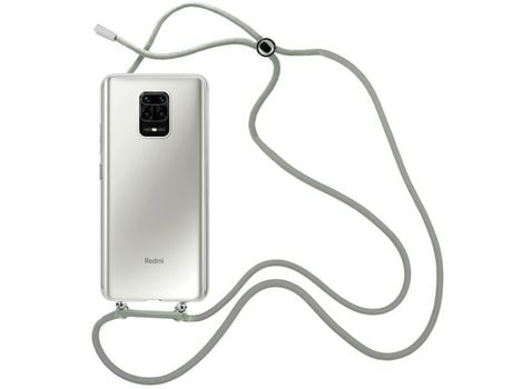 Funda cristal con Cordón Gris para Xiaomi Redmi Note 9 Pro