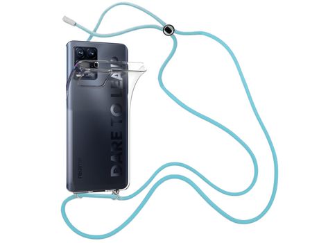 Funda cristal con Cordón azul para Realme Narzo 30 5G