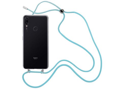Funda cristal con Cordón azul para Xiaomi Redmi Note 7 Pro