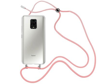 Funda cristal con Cordón rosa para Xiaomi Redmi Note 9 Pro Max