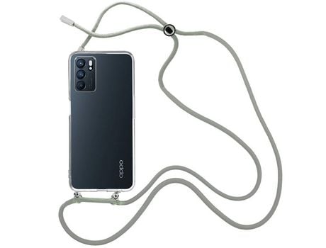 Funda cristal con Cordón Gris para Oppo Reno 6 5G