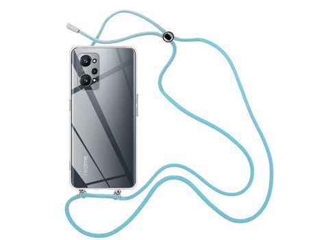 Funda cristal con Cordón azul para Realme GT 2