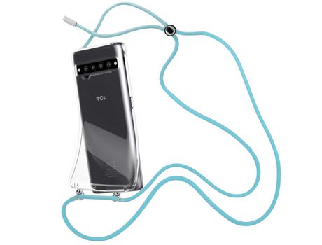 Funda cristal con Cordón azul para TCL 10 Pro