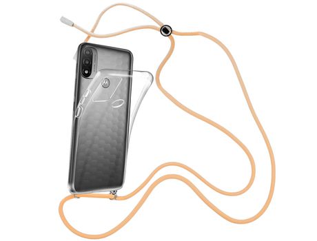 Funda cristal con Cordón Naranja para Motorola Moto G10