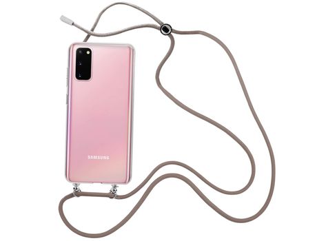 Funda cristal con Cordón marrón para Samsung Galaxy S20 5G