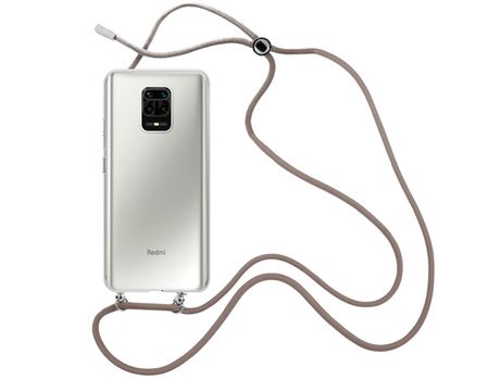 Funda cristal con Cordón marrón para Xiaomi Redmi Note 9 Pro Max