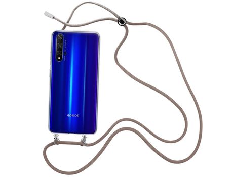 Funda cristal con Cordón marrón para Huawei Nova 5T