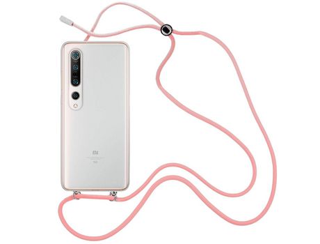 Funda cristal con Cordón rosa para Xiaomi Mi Note 10 Lite