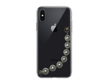 Funda cristal con Soporte pérola para iPhone X
