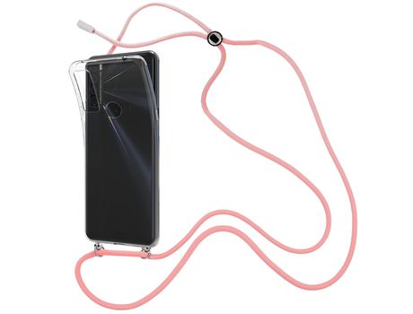 Funda cristal con Cordón rosa para TCL 30 XL
