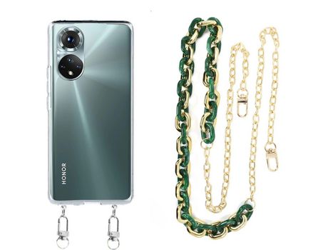 Funda cristal con Cordón Cadena verde para Huawei P50