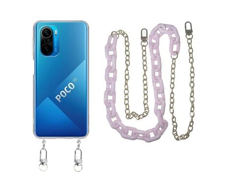 Funda cristal con Cordón Cadena Morado para Xiaomi Mi 11i