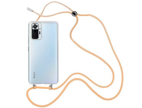 Funda cristal con Cordón Naranja para Xiaomi Redmi Note 10 Pro Max