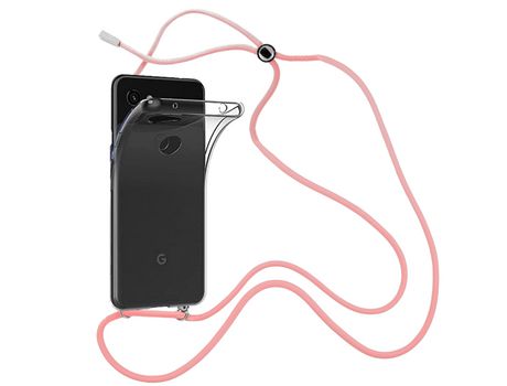 Funda cristal con Cordón rosa para Google Pixel 3A XL