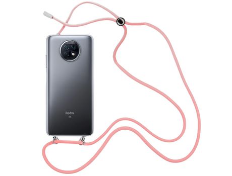 Funda cristal con Cordón rosa para Xiaomi Redmi Note 9T