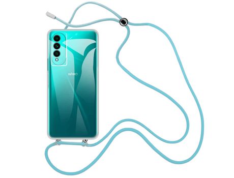 Funda cristal con Cordón azul para Wiko T50