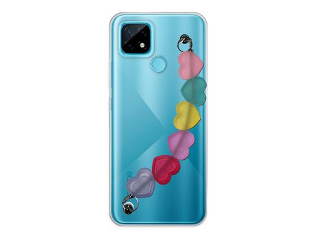 Funda cristal con Soporte Corazones para Realme C21Y