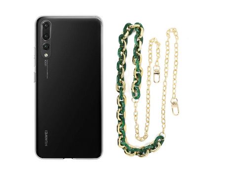 Funda cristal con Cordón Cadena verde para Huawei P20 Pro