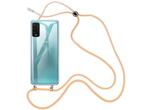 Funda cristal con Cordón Naranja para Wiko U10