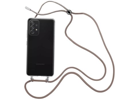 Funda cristal con Cordón marrón para Samsung Galaxy A72