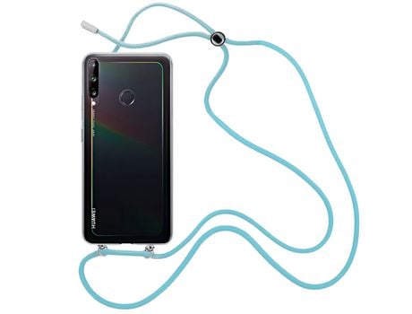 Funda cristal con Cordón azul para Huawei P40 Lite E