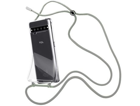 Funda cristal con Cordón Gris para TCL 10 Pro