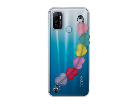 Funda cristal con Soporte Corazones para Oppo A53s