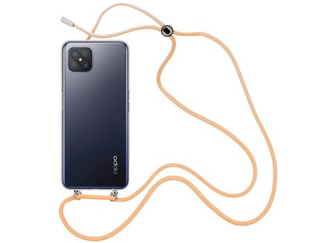 Funda cristal con Cordón Naranja para Oppo Reno 4Z