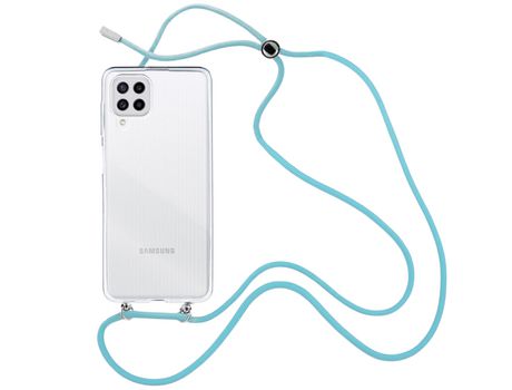 Funda cristal con Cordón azul para Samsung Galaxy M22