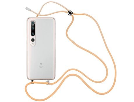 Funda cristal con Cordón Naranja para Xiaomi Mi Note 10 Lite