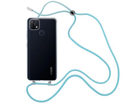 Funda cristal con Cordón azul para Oppo A15