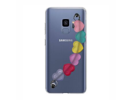 Funda cristal con Soporte Corazones para Samsung Galaxy S9